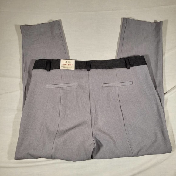 NWT*Elle Gray Slacks*Womens 14*Skinny Ankle*Mid Rise - Picture 2 of 11